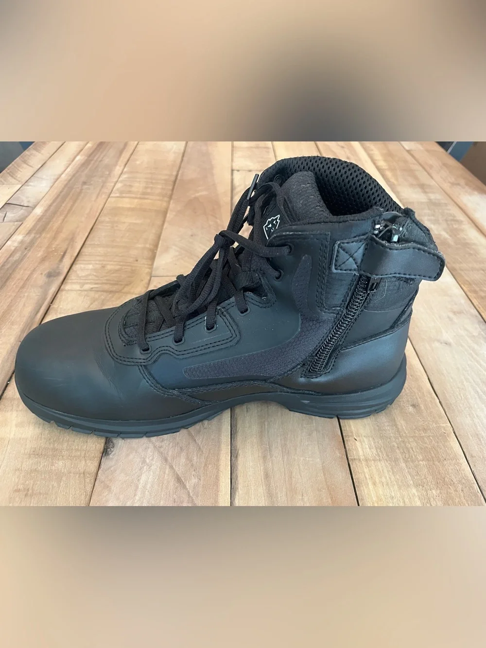 Rocky RKD0104 Cadet 6”  Black Leather Lace-Up Tactical Boots W Side Zip Size 13W
